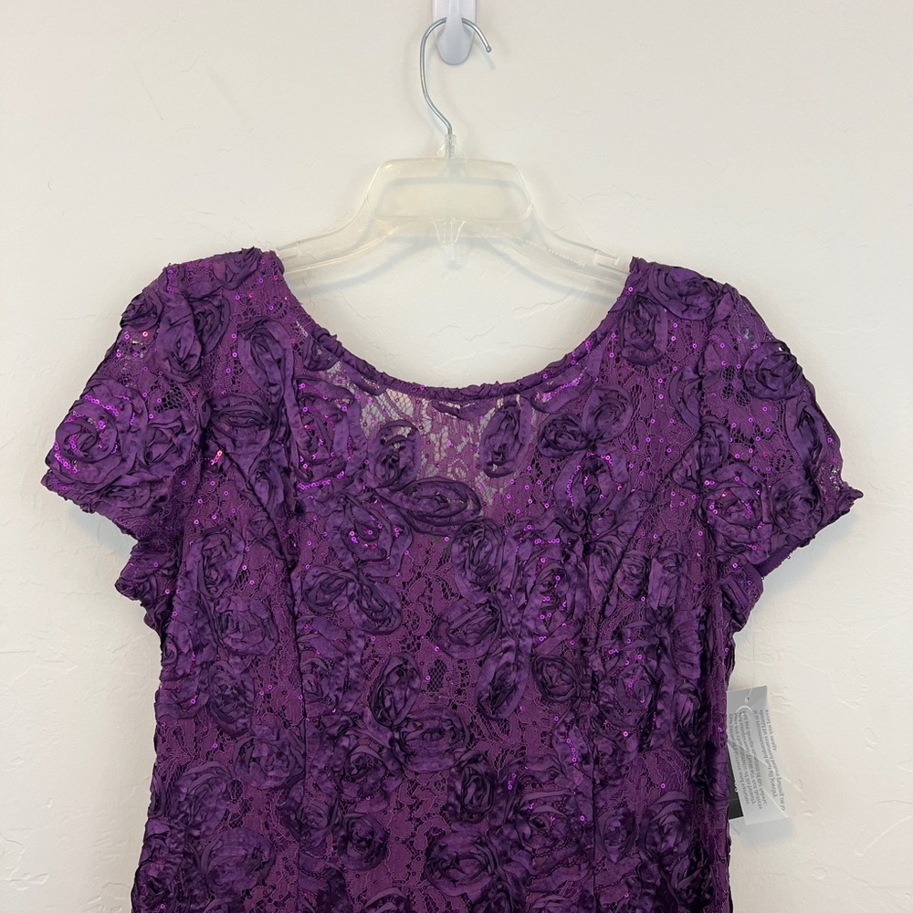 NWT Alex Evenings Formal Dress Rosette A Line Gown - Picture 3 of 15